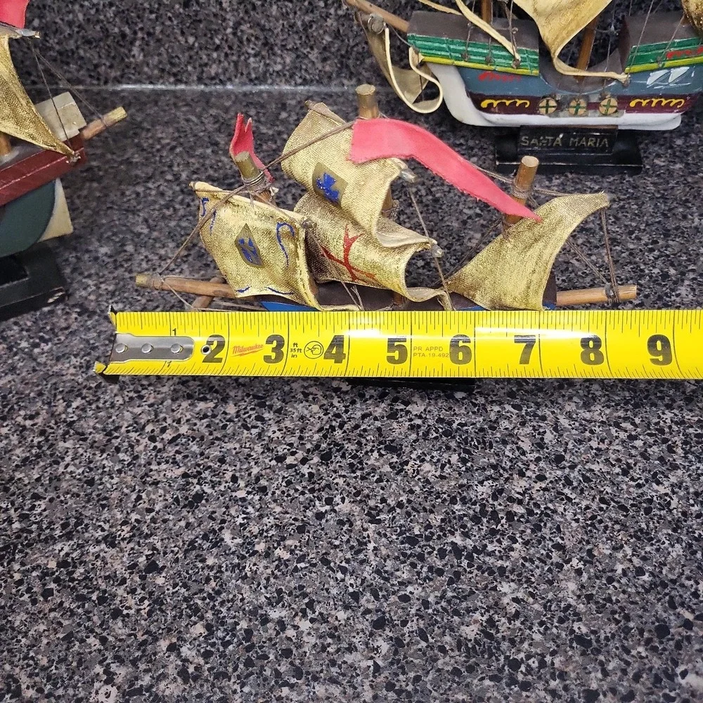 Vintage Christopher Columbus Fleet‎ Ship Set 1960's Maritime Decor Handcrafted